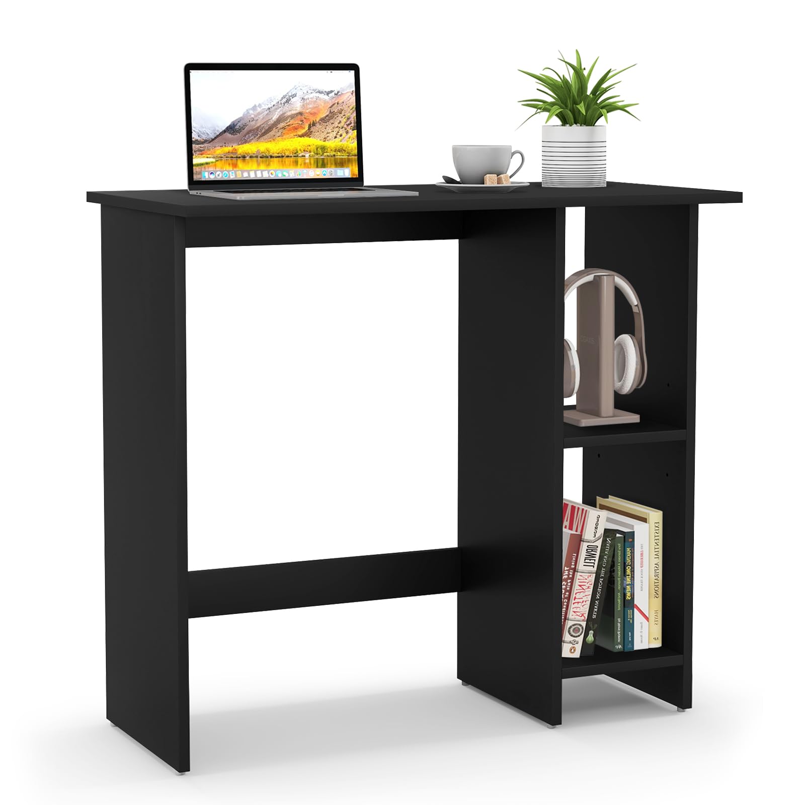 Tangkula Bureau informatique avec étagères de rangement